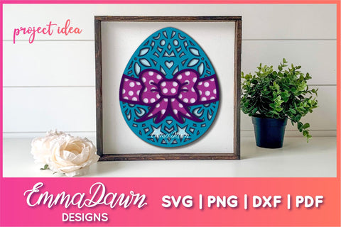 3d Layered Mandala Easter Egg SVG SVG Emma Dawn Designs 