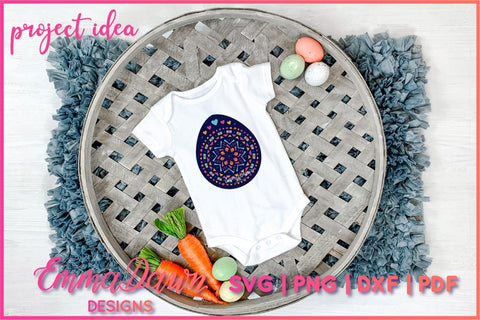 3D Layered Mandala Easter Egg SVG SVG Emma Dawn Designs 