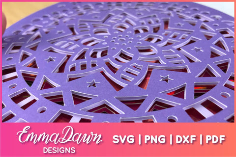 3D Layered Mandala Easter Egg SVG SVG Emma Dawn Designs 