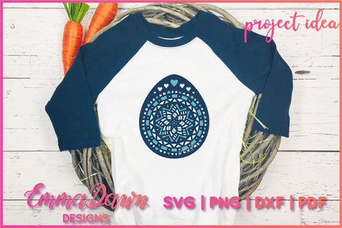 3D Layered Mandala Easter Egg SVG SVG Emma Dawn Designs 