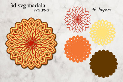 3D Layered Mandala - Multilayered Mandala Cut File - Mandala SVG Deepa 