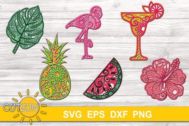 3D Layered Mandala Summer bundle cut files 3D Paper CutsunSVG 