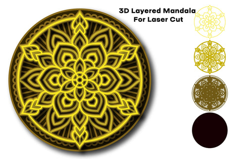 3D Layered Mandala SVG files for Laser Cut, Cricut SVG Yuliya 