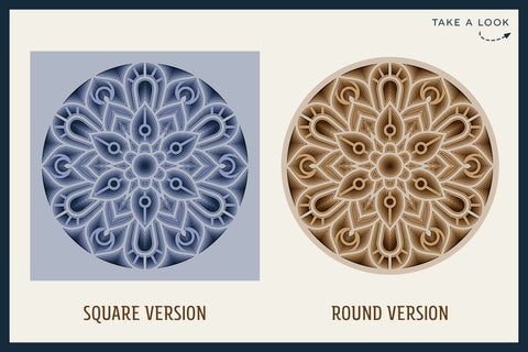 3D layered MANDALA svg | stacked paper | laser cut wood art SVG CleanCutCreative 