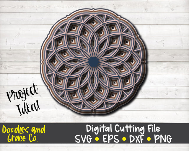 3D Layered Mandala SVG SVG Doodles and Grace 