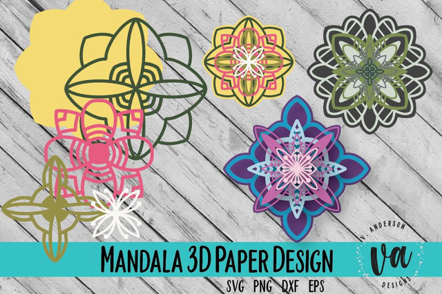 3D Layered Mandala SVG SVG V. Anderson Designs 