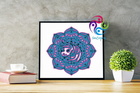3D Layered Mandala Unicorn Svg Cut File SVG Sintegra 