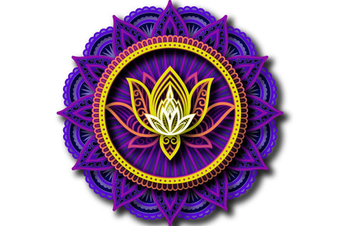 3D Layered Mandala With Lotus Flower for Laser Cut, Cricut, Glowforge, Silhouette Cutting Machine, Mandala Svg 3D Paper Yuliya 