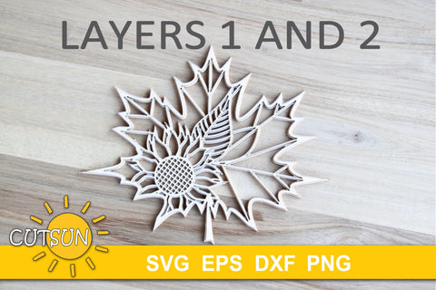 3D Layered Maple Leaf Mandala SVG | Fall SVG | Autumn SVG 3D Paper CutsunSVG 