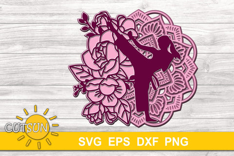 3D Layered Martial Arts Mandala SVG 5layers SVG CutsunSVG 