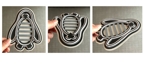 3D Layered Penguin SVG Design 3D Paper Stacy's Digital Designs 