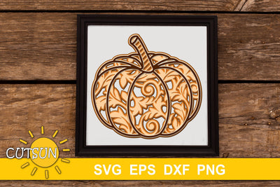 3D Layered Pumpkin Mandala SVG 6 layers 3D Paper CutsunSVG 