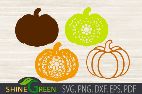 3D Layered Pumpkin Mandala SVG - Fall, Autumn 3D Paper Shine Green Art 