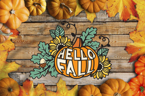 3d Layered Pumpkin SVG, Fall SVG, Sunflower SVG. 3D Paper Elinorka 