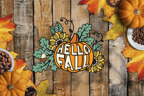 3d Layered Pumpkin SVG, Fall SVG, Sunflower SVG. 3D Paper Elinorka 