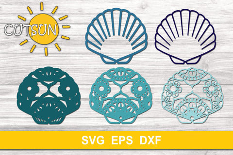 3D Layered Sea shell Mandala cut file for crafters 5 layers 3D Paper CutsunSVG 