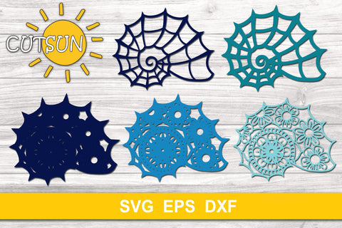 3D Layered Shell Mandala cut file for crafters 5 layers 3D Paper CutsunSVG 