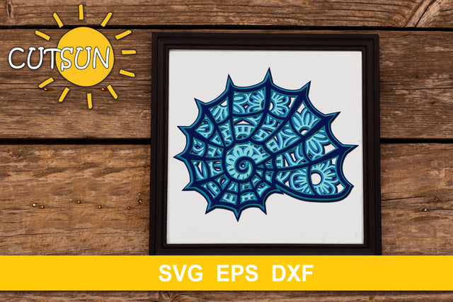 3D Layered Shell Mandala cut file for crafters 5 layers 3D Paper CutsunSVG 