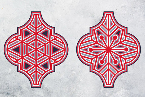 3D Layered Snowflake Arabesque Bundle svg ai eps png pdf 3D Paper zafrans studio 