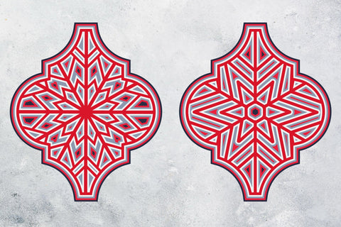 3D Layered Snowflake Arabesque Bundle svg ai eps png pdf 3D Paper zafrans studio 