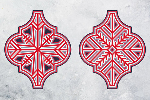 3D Layered Snowflake Arabesque Bundle svg ai eps png pdf 3D Paper zafrans studio 