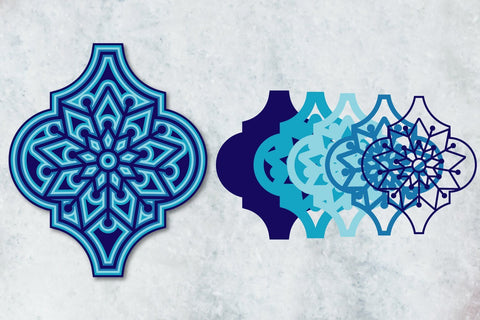 3D Layered Snowflake Arabesque Bundle svg eps ai png pdf 3D Paper zafrans studio 