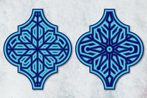3D Layered Snowflake Arabesque Bundle svg eps ai png pdf 3D Paper zafrans studio 