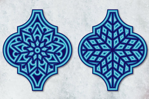 3D Layered Snowflake Arabesque Bundle svg eps ai png pdf 3D Paper zafrans studio 