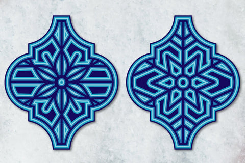 3D Layered Snowflake Arabesque Bundle svg eps ai png pdf 3D Paper zafrans studio 