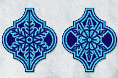 3D Layered Snowflake Arabesque Bundle svg eps ai png pdf 3D Paper zafrans studio 