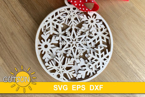 3D Layered Snowflake ornaments bundle - 15 versions 3D Paper CutsunSVG 