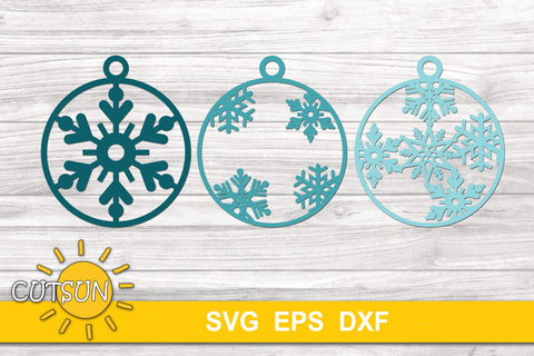 3D Layered Snowflake ornaments bundle - 15 versions 3D Paper CutsunSVG 