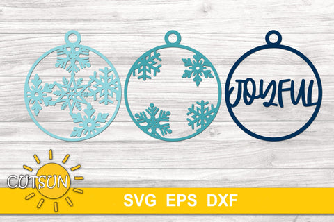 3D Layered Snowflake ornaments Christmas words bundle 3D Paper CutsunSVG 