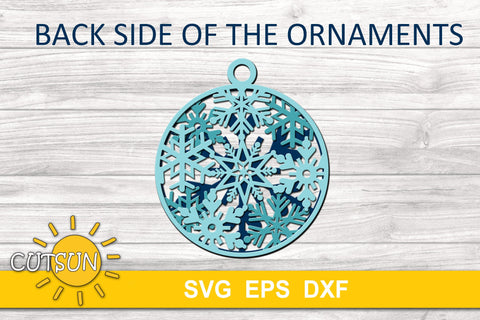 3D Layered Snowflake ornaments Christmas words bundle 3D Paper CutsunSVG 