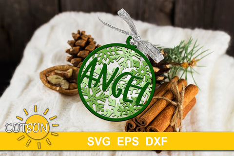 3D Layered Snowflake ornaments Christmas words bundle 3D Paper CutsunSVG 