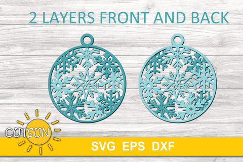 3D Layered Snowflake ornaments Christmas words bundle 3D Paper CutsunSVG 