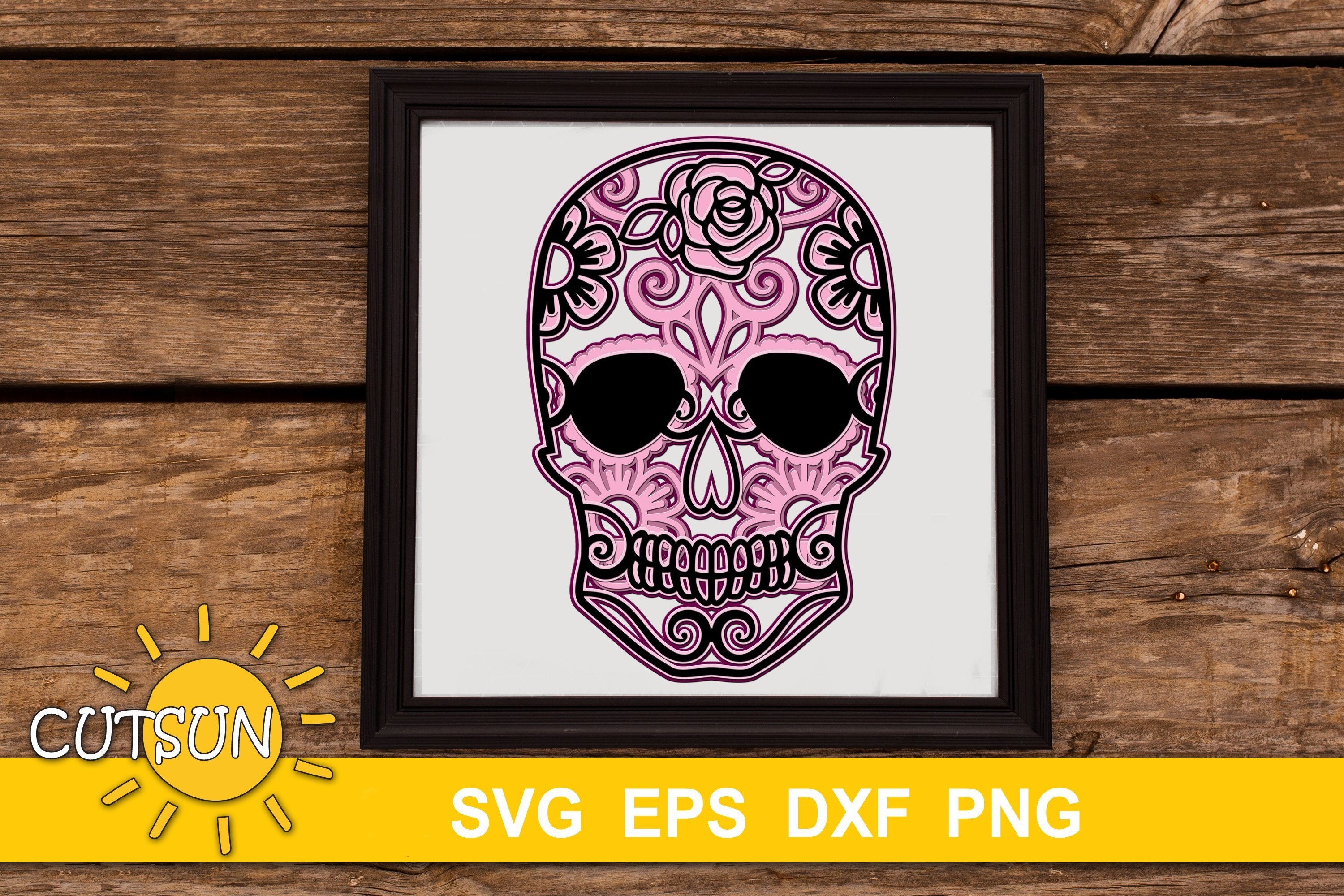 sugar skull free svg file, clipart images - SVG Heart