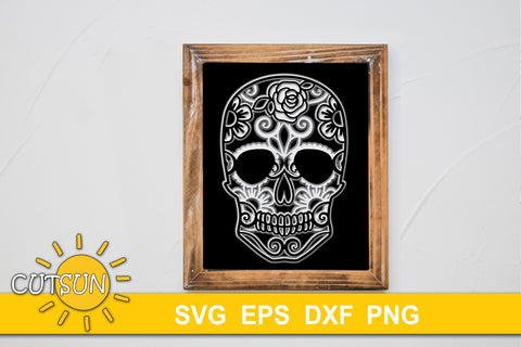 3D Layered Sugar Skull Mandala SVG | Halloween Layered SVG 3D Paper CutsunSVG 