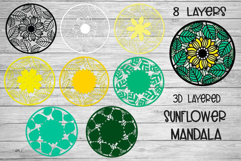 3d Layered Sunflower SVG, Fall Mandala SVG, Porch Sign SVG. SVG Elinorka 