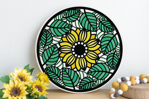 3d Layered Sunflower SVG, Fall Mandala SVG, Porch Sign SVG. SVG Elinorka 