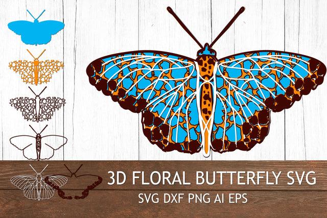 3D Layered SVG Butterfly. 3D Mandala SVG. 3D Paper Samaha Design 