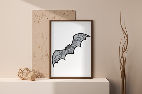 3D Layered SVG Halloween Bat, Halloween Home Decoration, 3d Paper Cutting File. 3D Paper Elinorka 