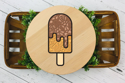 3D Layered SVG Ice Cream Bar, Summer SVG Cut File. 3D Paper Elinorka 