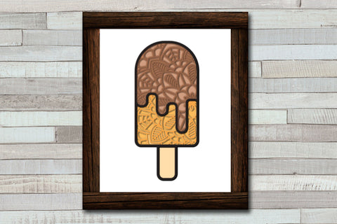 3D Layered SVG Ice Cream Bar, Summer SVG Cut File. 3D Paper Elinorka 