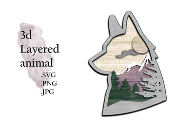 3D Layered SVG -Multilayered SVG Fox - Layered SVG Animal SVG Deepa 