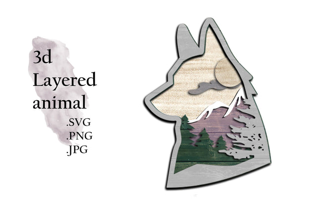 3D Layered SVG -Multilayered SVG Fox - Layered SVG Animal SVG Deepa 