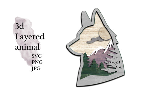 3D Layered SVG -Multilayered SVG Fox - Layered SVG Animal SVG Deepa 