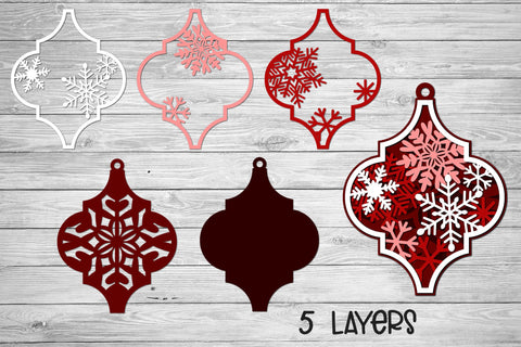 3D Layered SVG Ornament, Christmas SVG Arabesque Tile Decor. 3D Paper Elinorka 