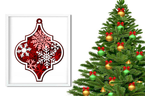 3D Layered SVG Ornament, Christmas SVG Arabesque Tile Decor. 3D Paper Elinorka 