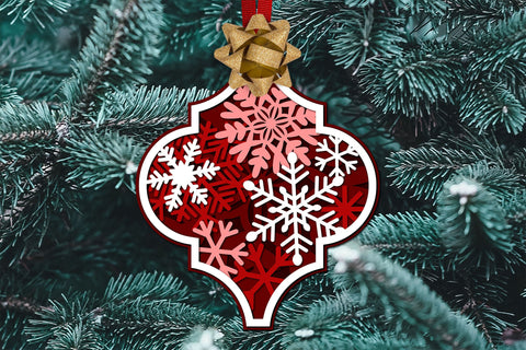 3D Layered SVG Ornament, Christmas SVG Arabesque Tile Decor. 3D Paper Elinorka 